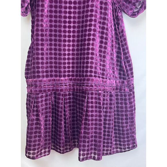 NWT Uncle Frank Women's Small Purple Burnout Short Sleeve 70s Baby Doll Dress - Picture 9 of 11
